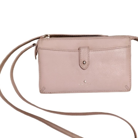 Kate Spade - Baby/Blush Pink Pebbled Leather Crossbody Wallet - Picture 2 of 4